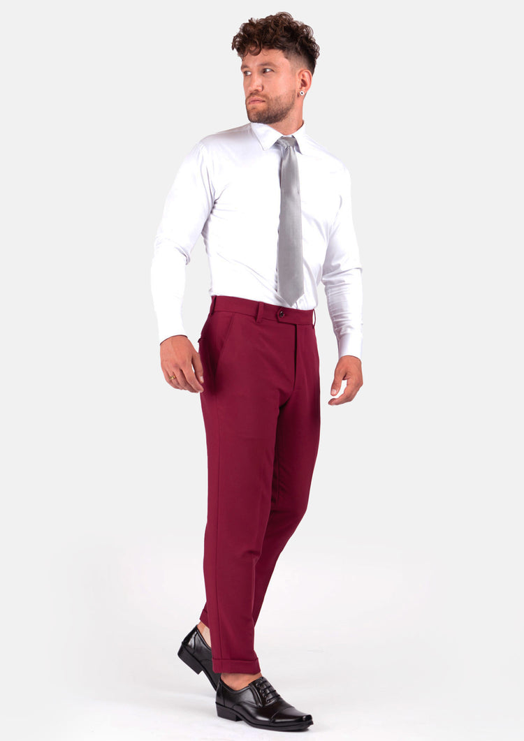 Claret Red Stretch Pants
