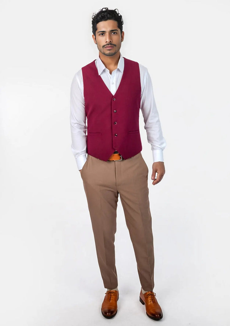 Claret Red Stretch Vest364
