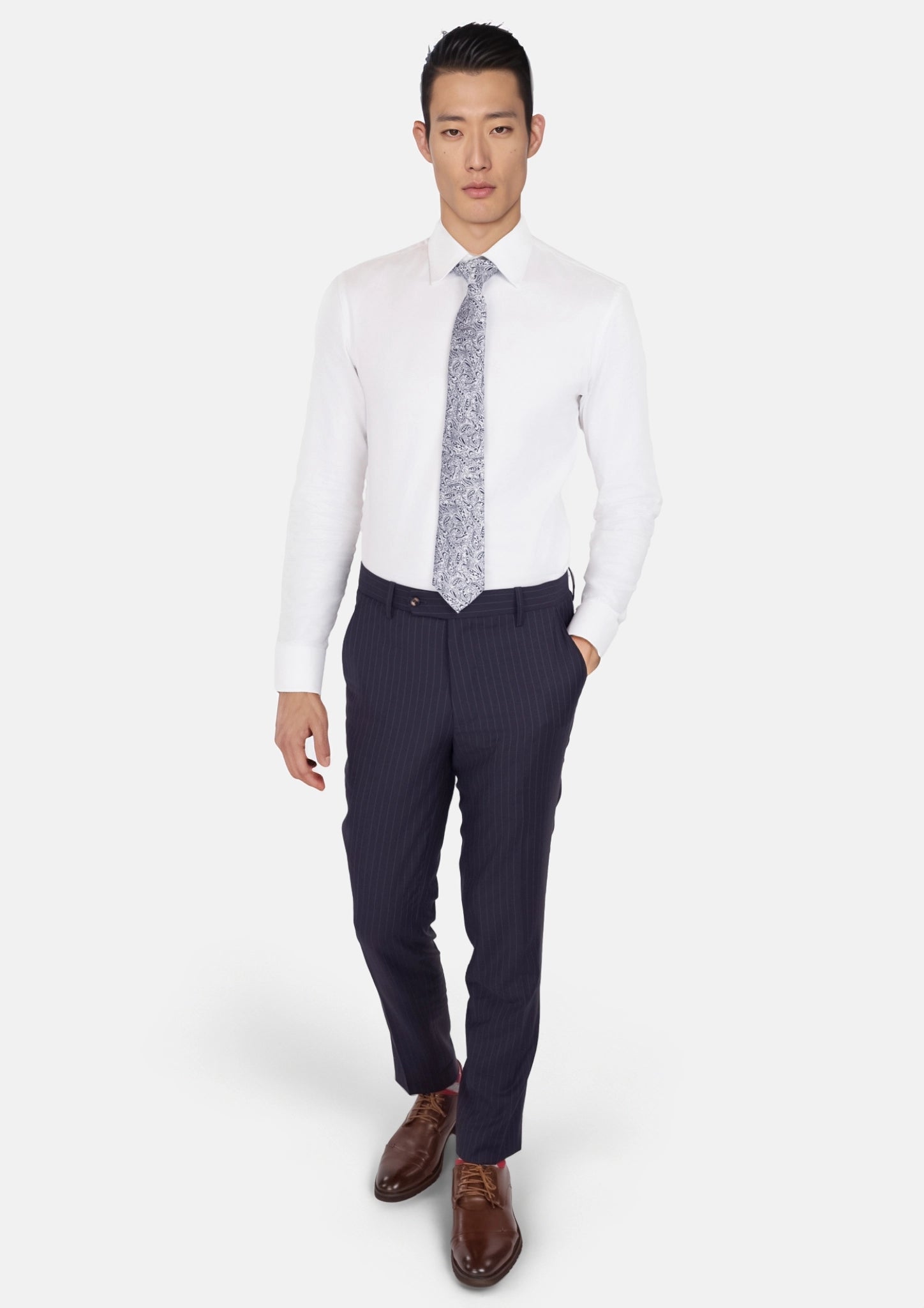 Midnight Blue Pinstripe Pants