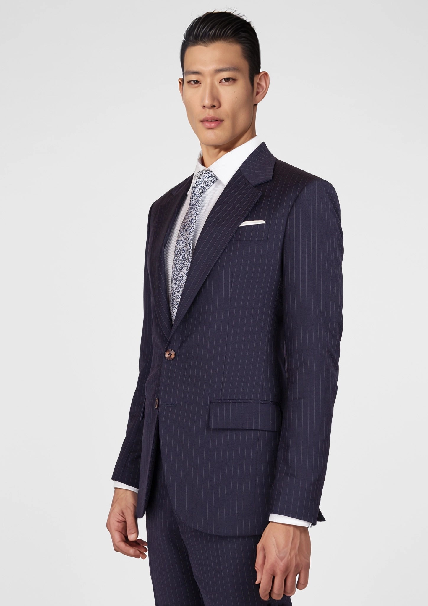 Midnight Blue Pinstripe Ellis Suit