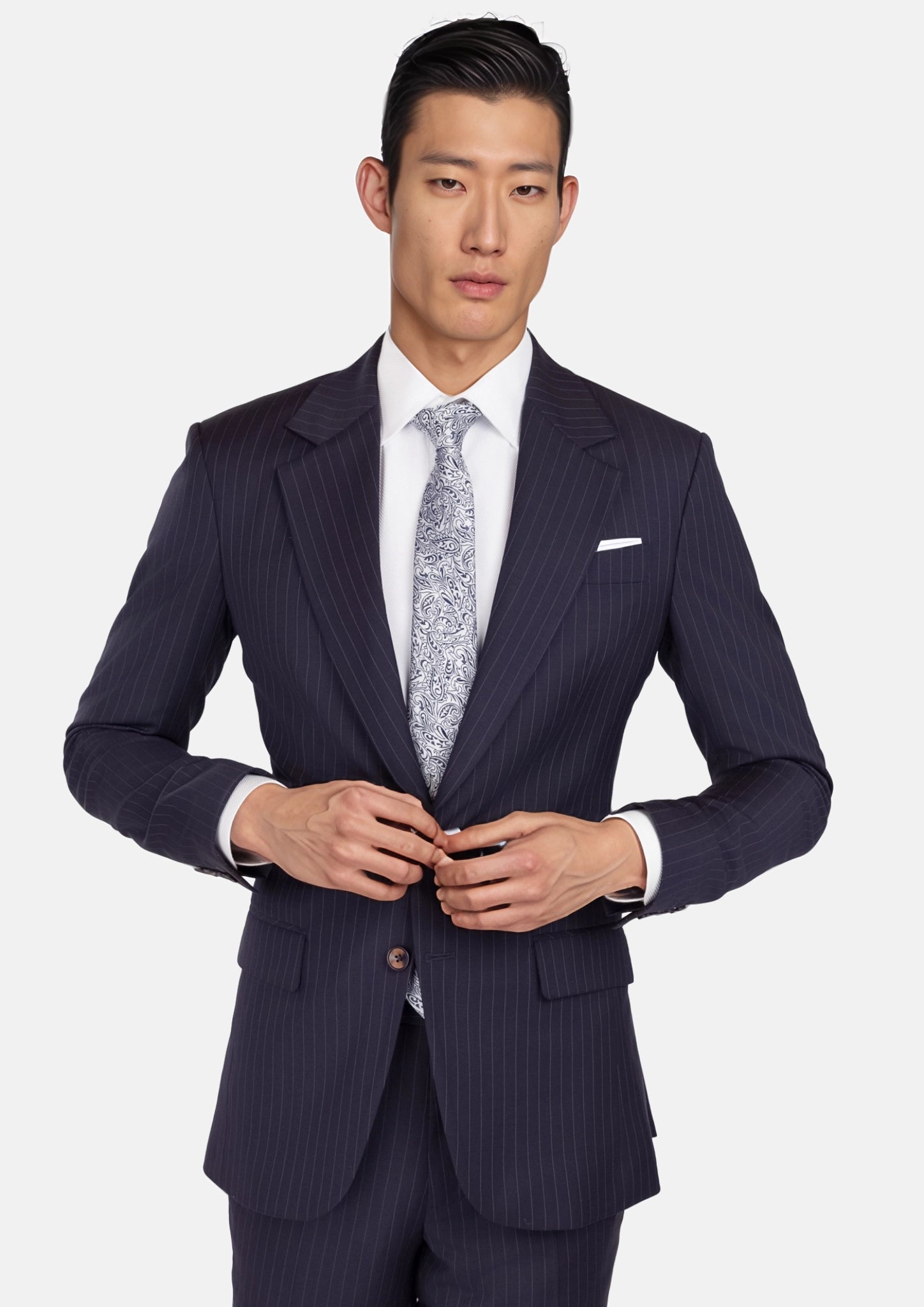 Midnight Blue Pinstripe Ellis Suit