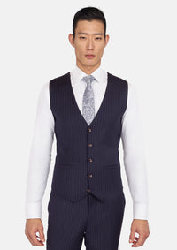 Midnight Blue Pinstripe Vest