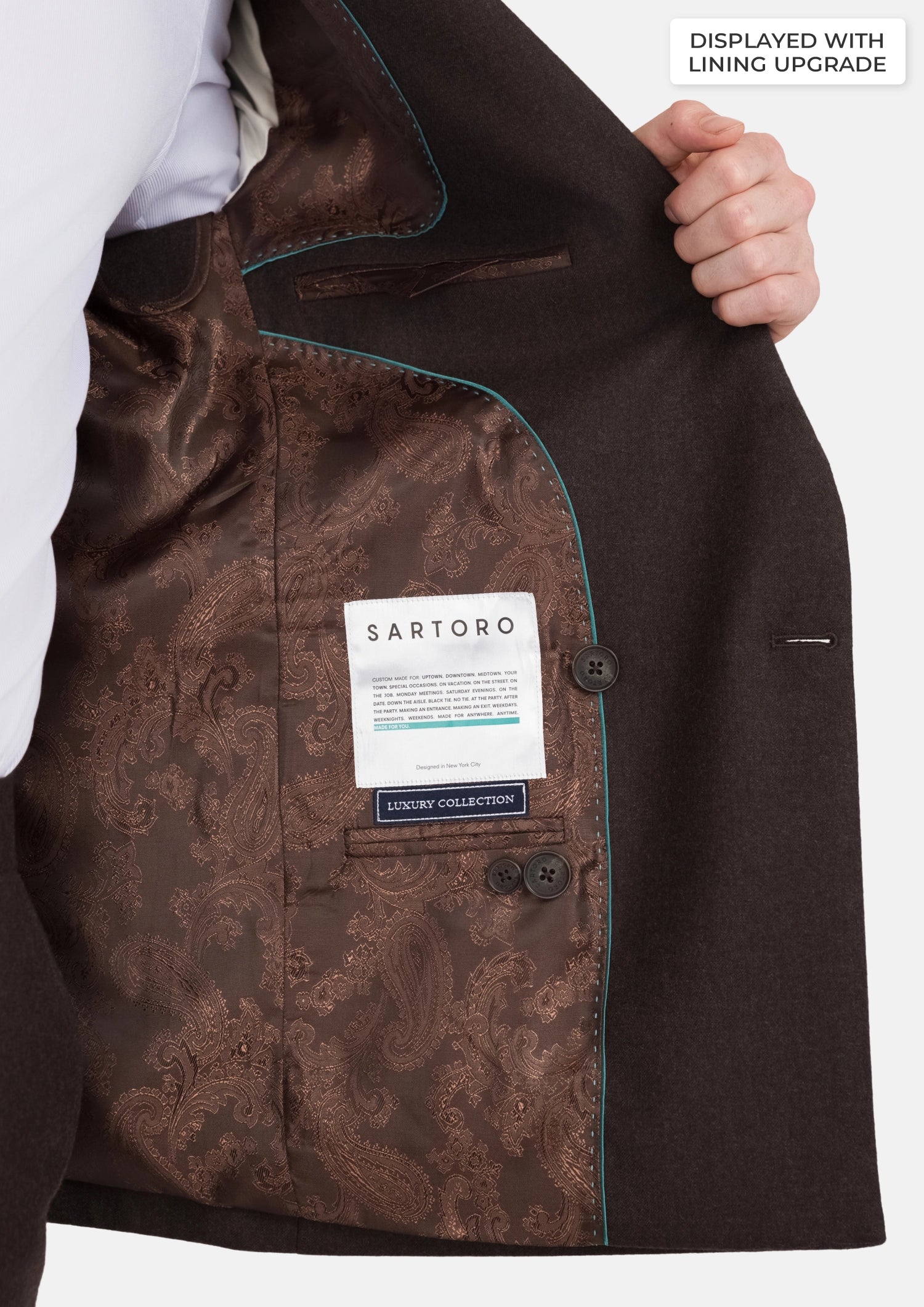 Chocolate Brown Flannel Rockafeller Suit