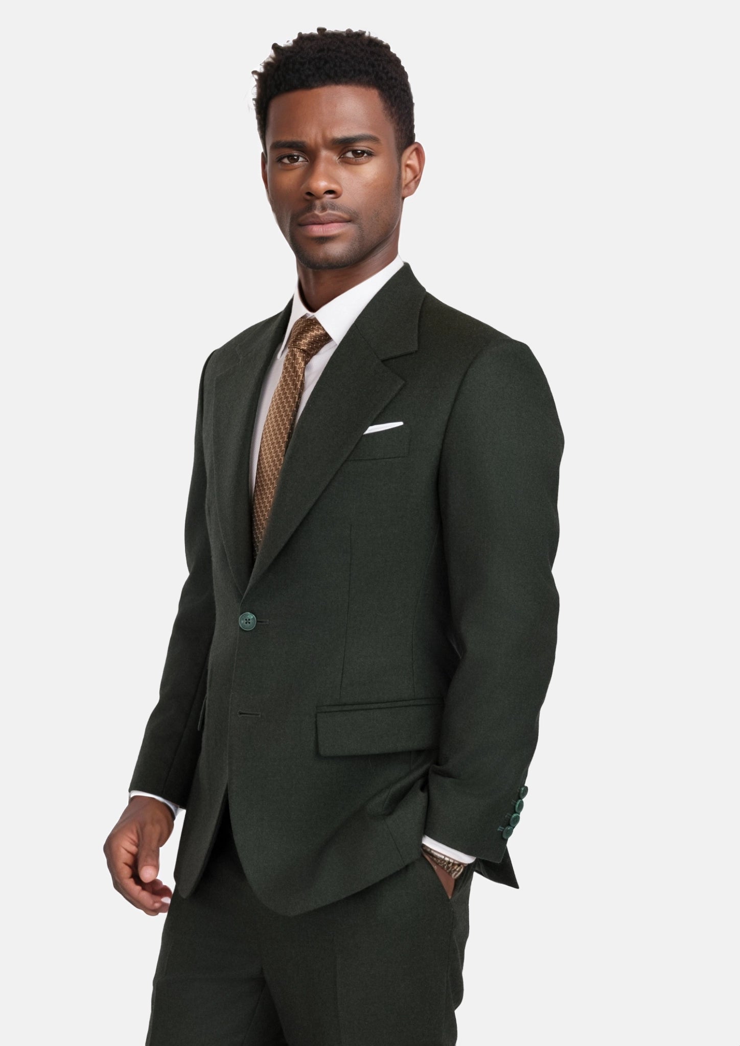 Forest Green Flannel Ellis Suit
