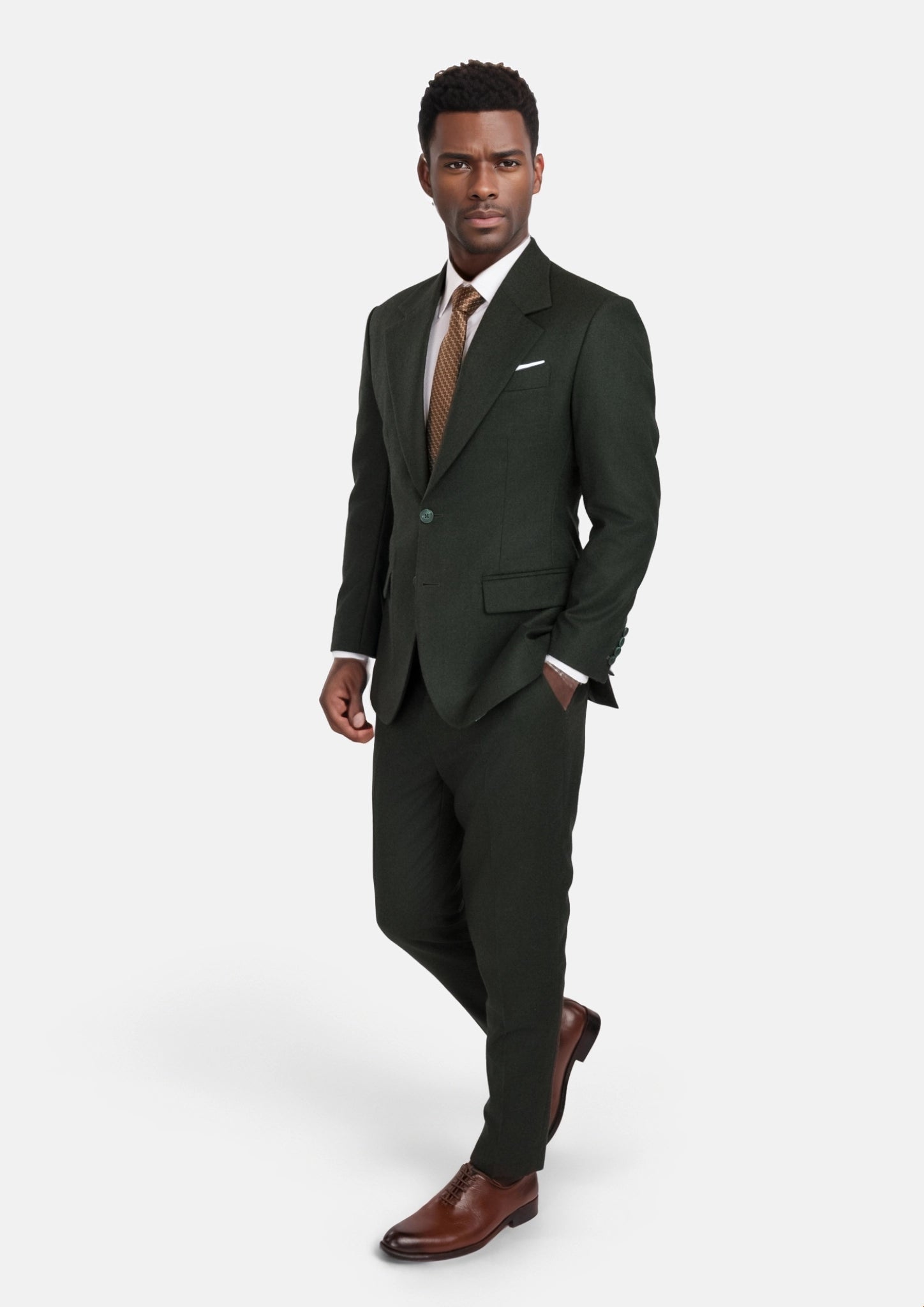 Forest Green Flannel Ellis Suit