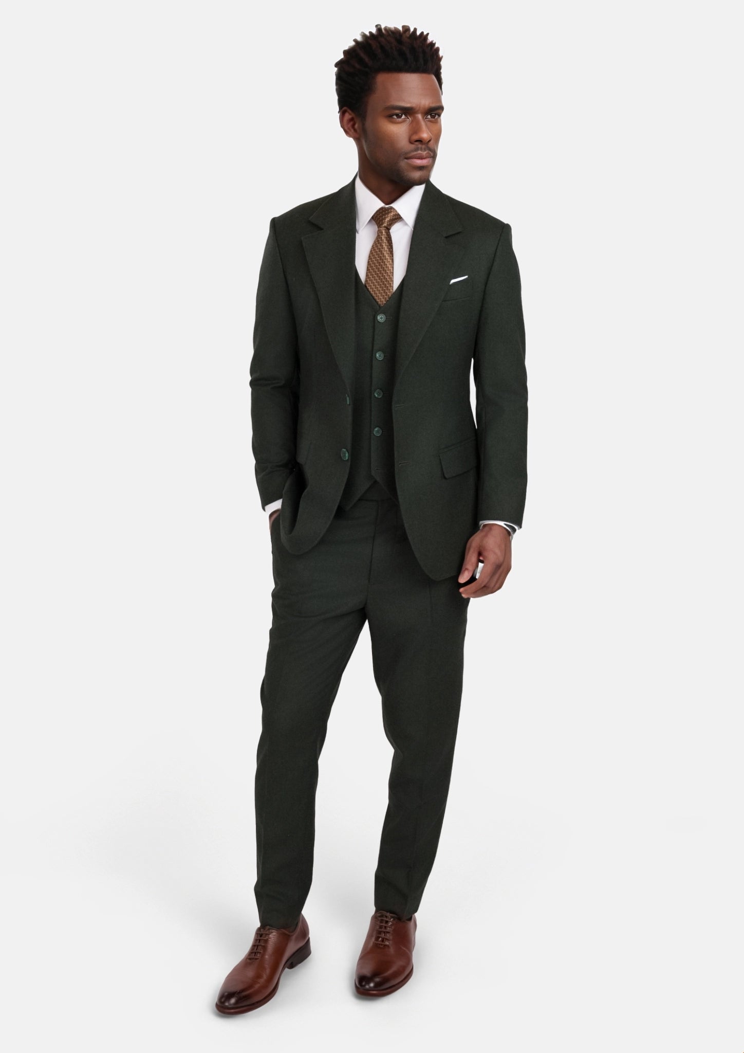Forest Green Flannel Ellis Suit