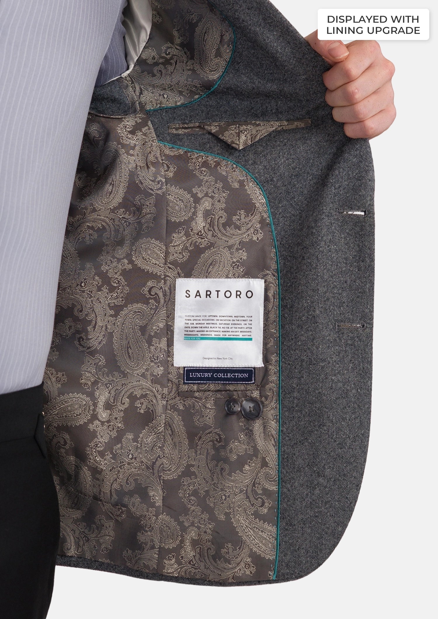 Mid Grey Herringbone Flannel Jacket