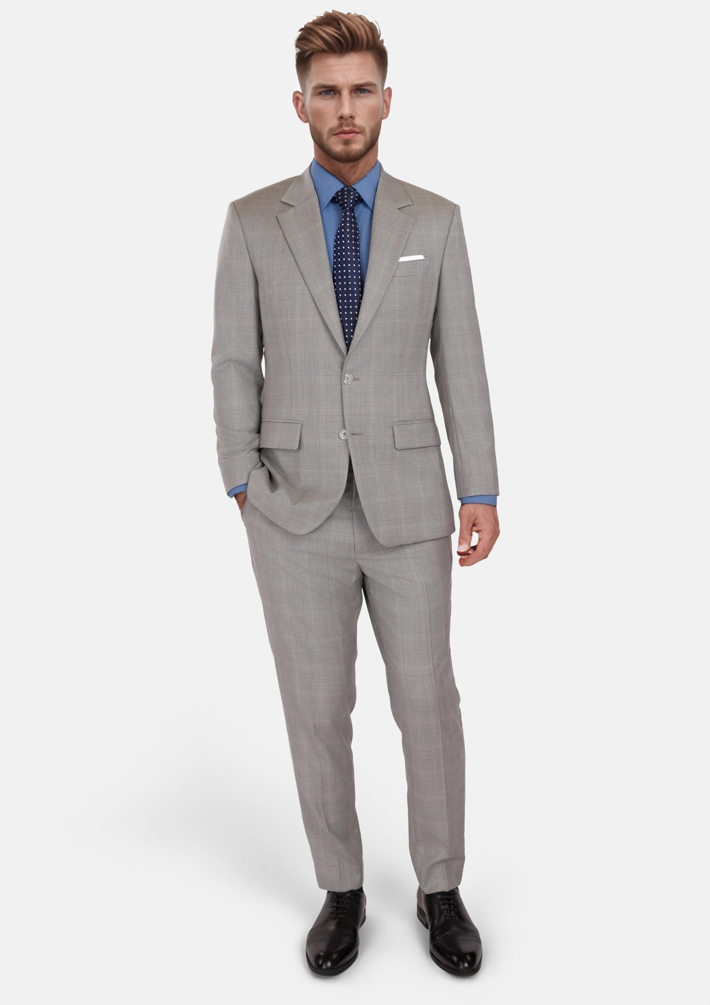 Spanish Grey Checked Astor Suit