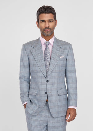 Polo Blue Windowpane Bamboo Suit