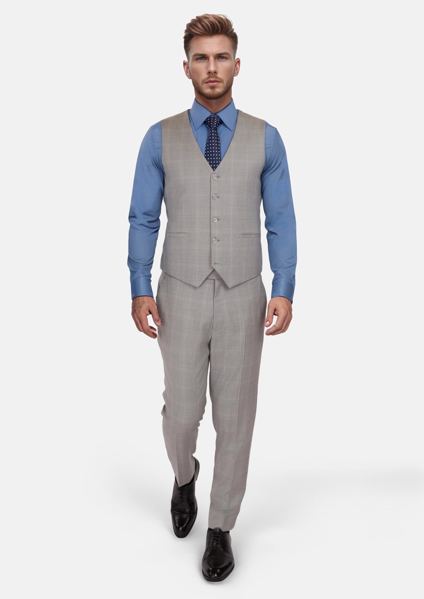 Spanish Grey Checked Vest