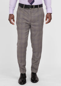 Nickel Grey Checked Pants
