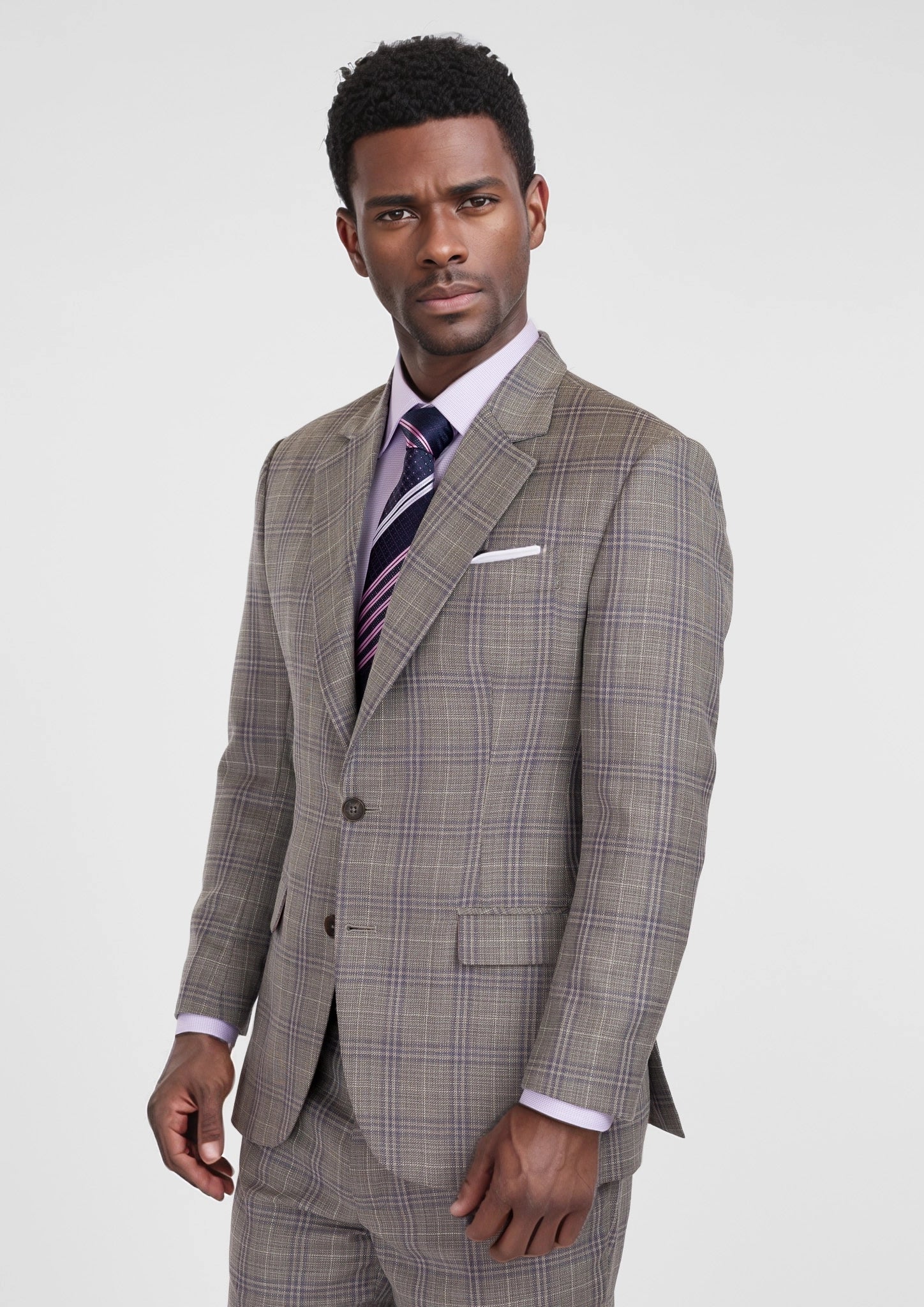 Nickel Grey Checked Astor Suit
