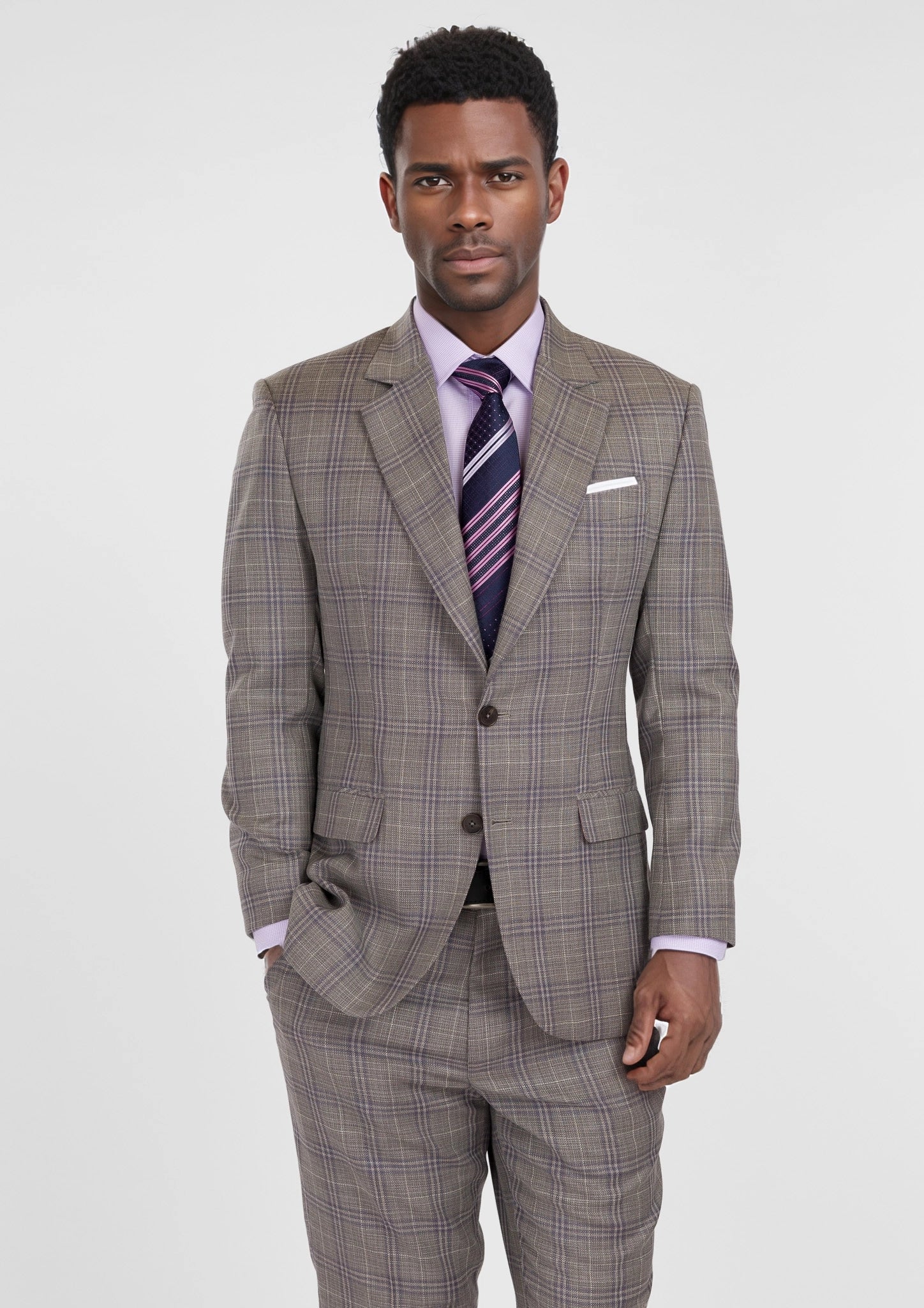 Nickel Grey Checked Astor Suit