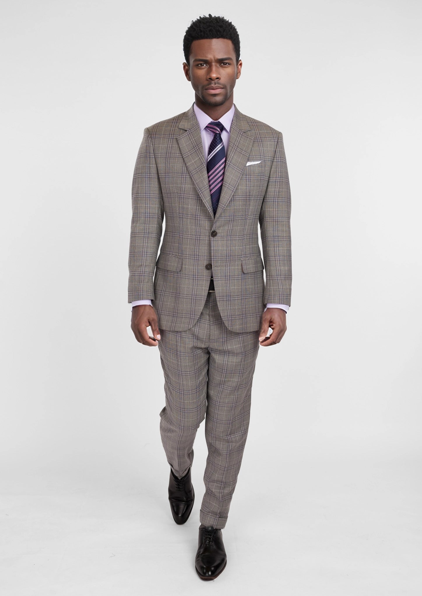 Nickel Grey Checked Astor Suit