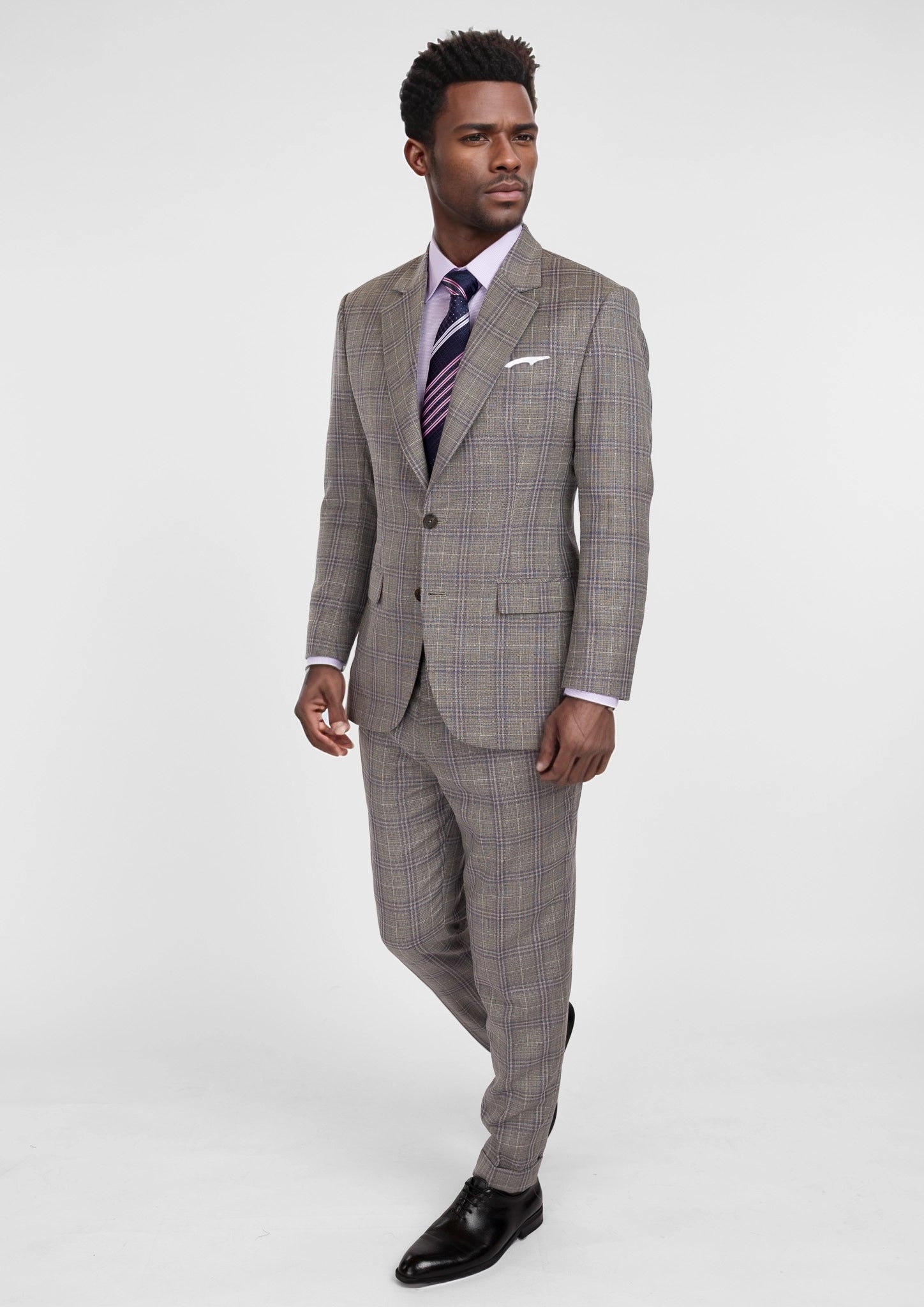Nickel Grey Checked Astor Suit