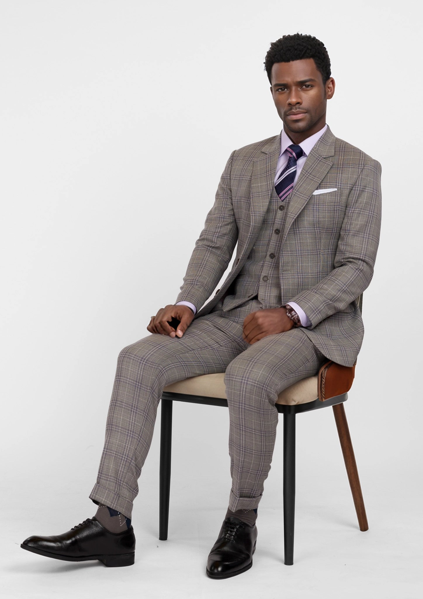 Nickel Grey Checked Astor Suit