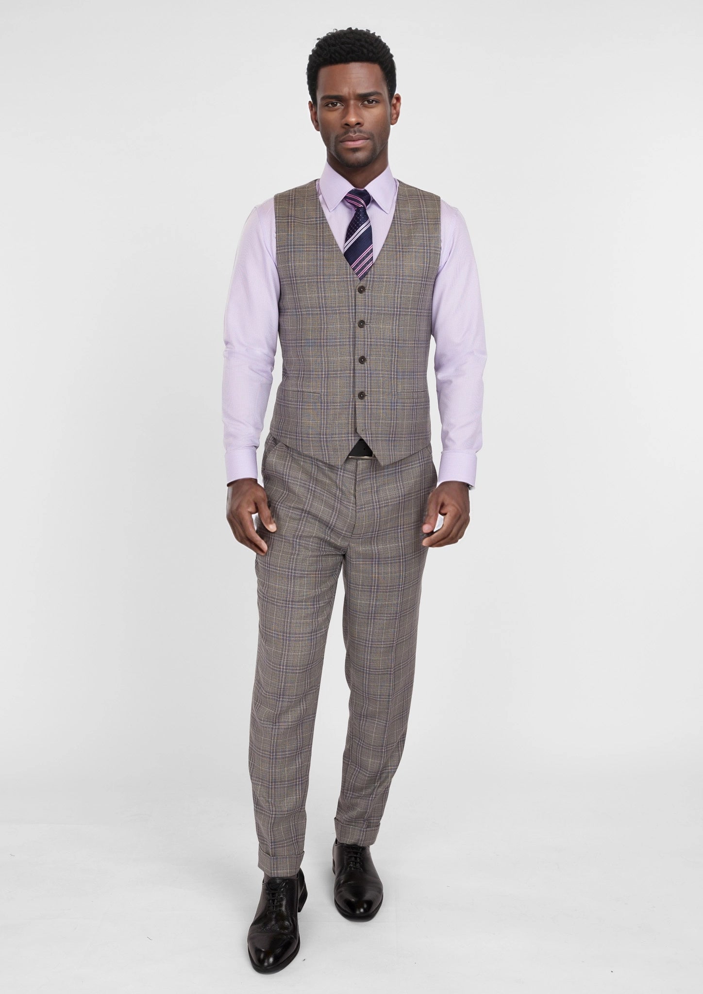 Nickel Grey Checked Vest