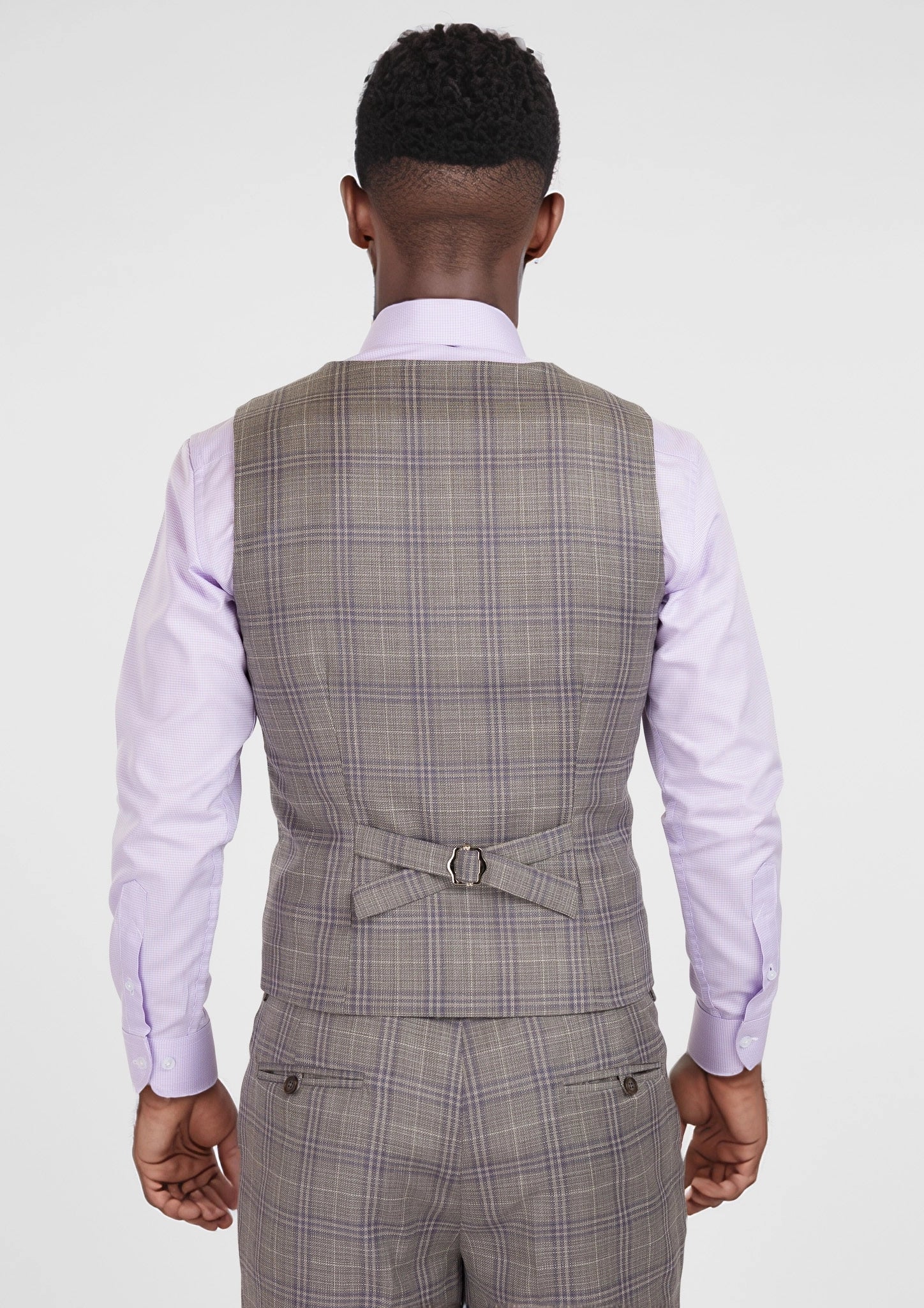 Nickel Grey Checked Vest