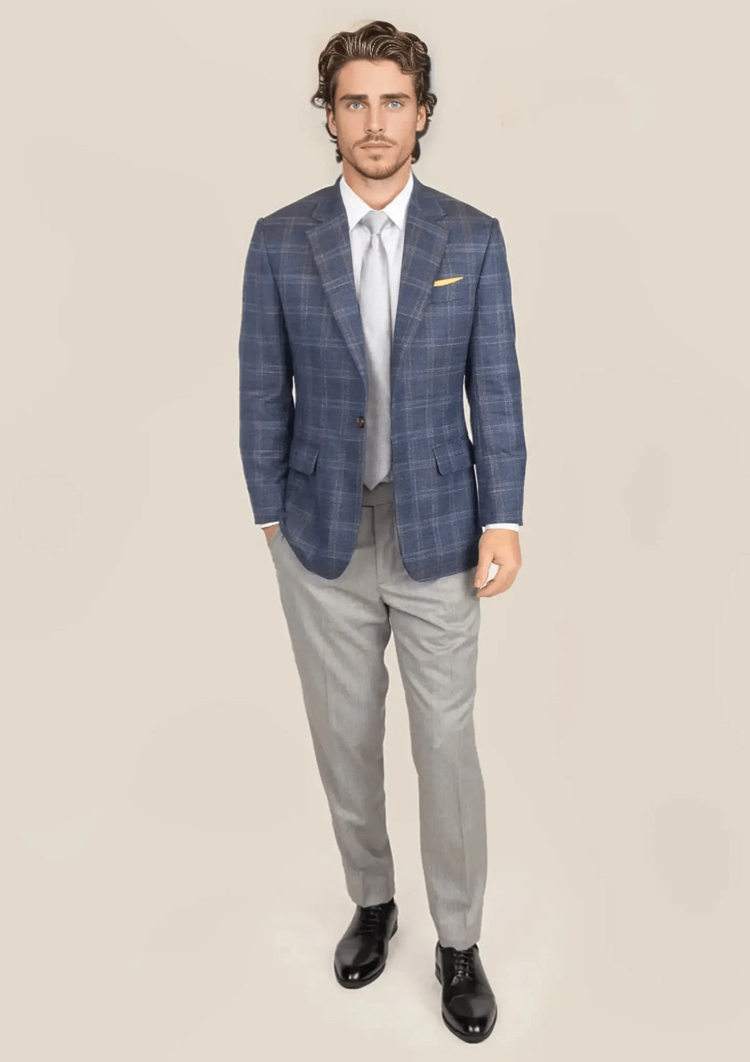 Lafayette Deep Cobalt Blue Plaid Jacket