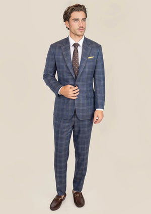Lafayette Deep Cobalt Blue Plaid Suit