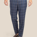 Deep Cobalt Blue Plaid Pants