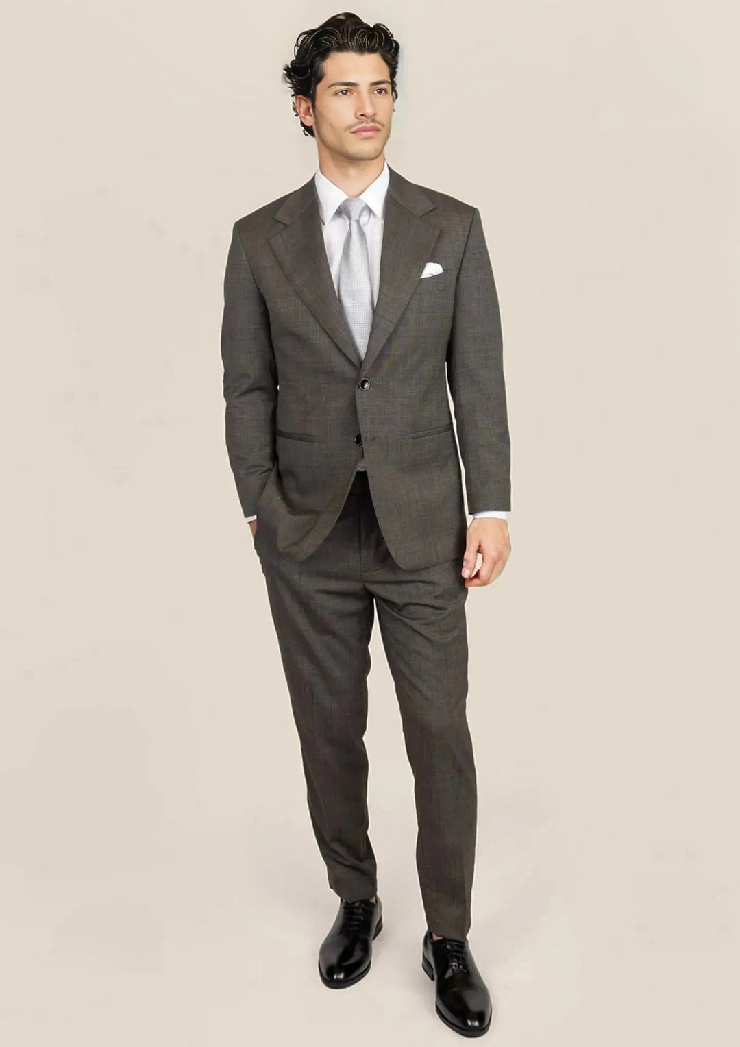 Ellis Carbon Grey Pindot Suit