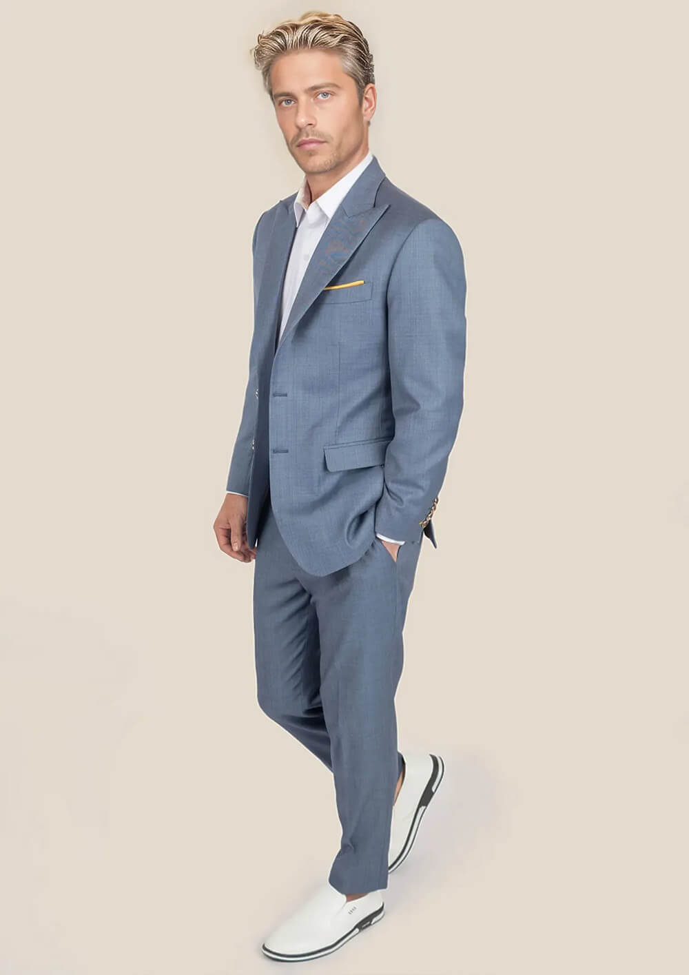 Bryant Vista Blue Sharkskin Suit