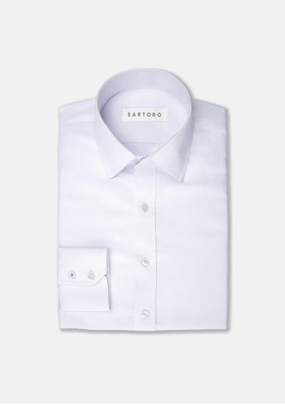 White Egyptian Cotton Broadcloth Shirt