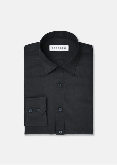 Black Egyptian Cotton Broadcloth Shirt