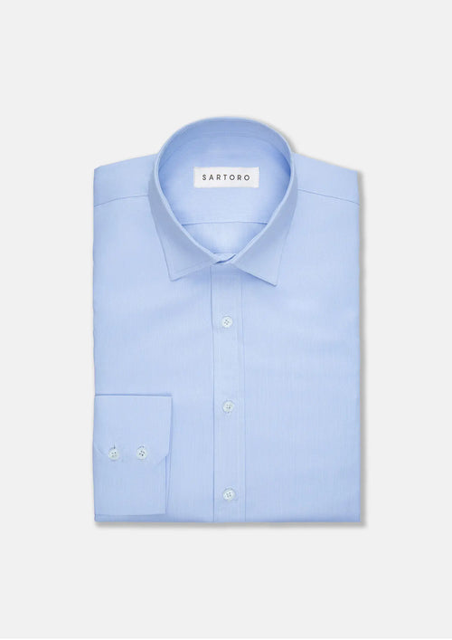 Pale Blue Cotton Broadcloth Shirt