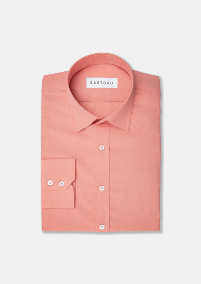 Coral Egyptian Cotton Broadcloth Shirt
