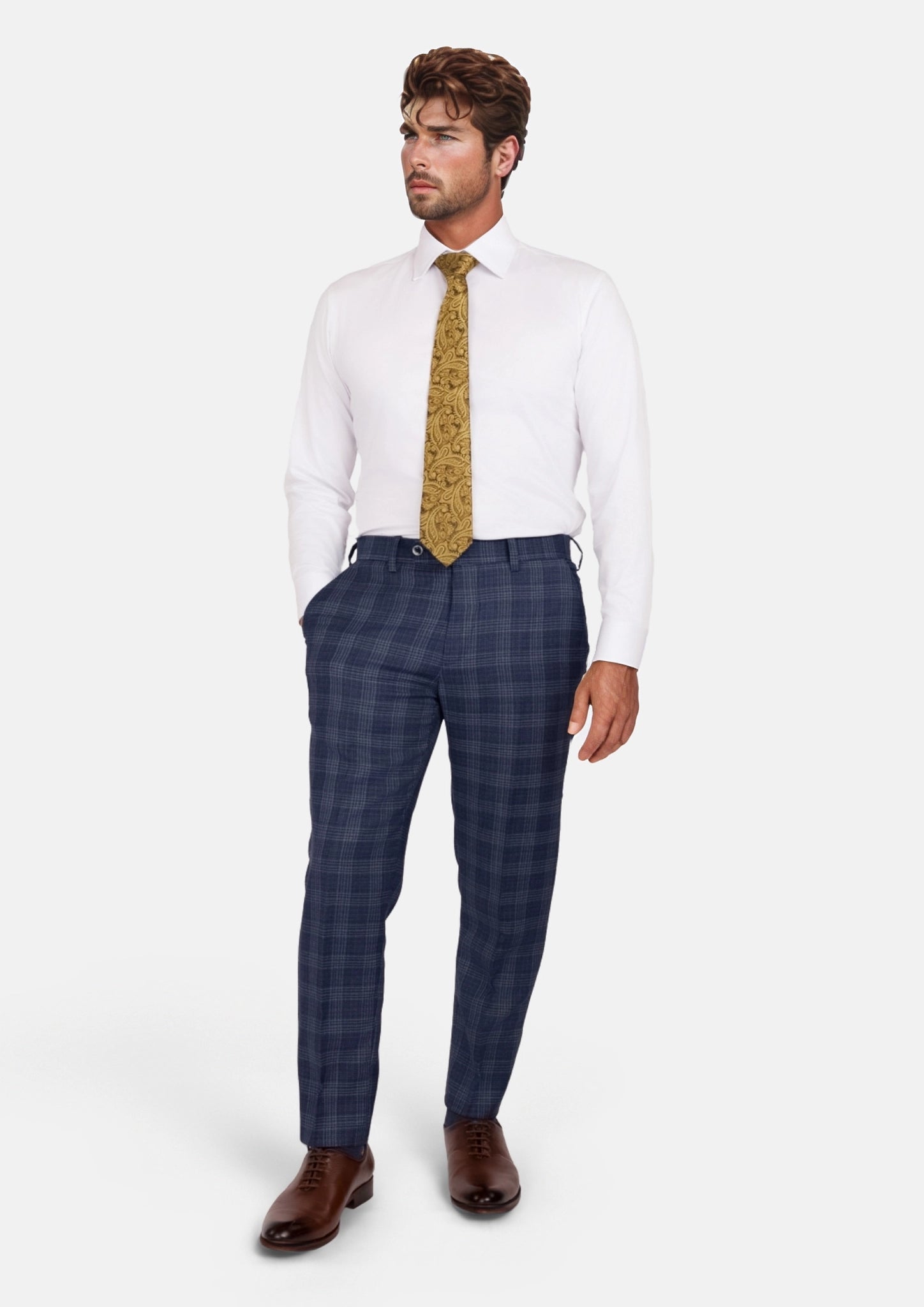 Admiral Navy Checked Pants