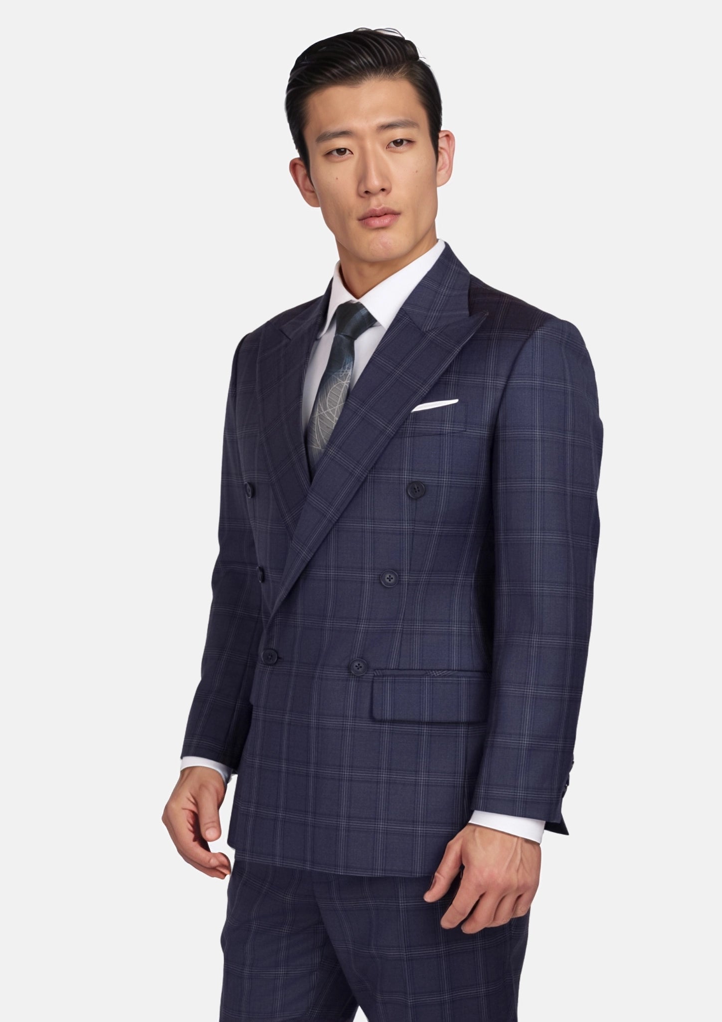 British Navy Checked Rockafeller Suit