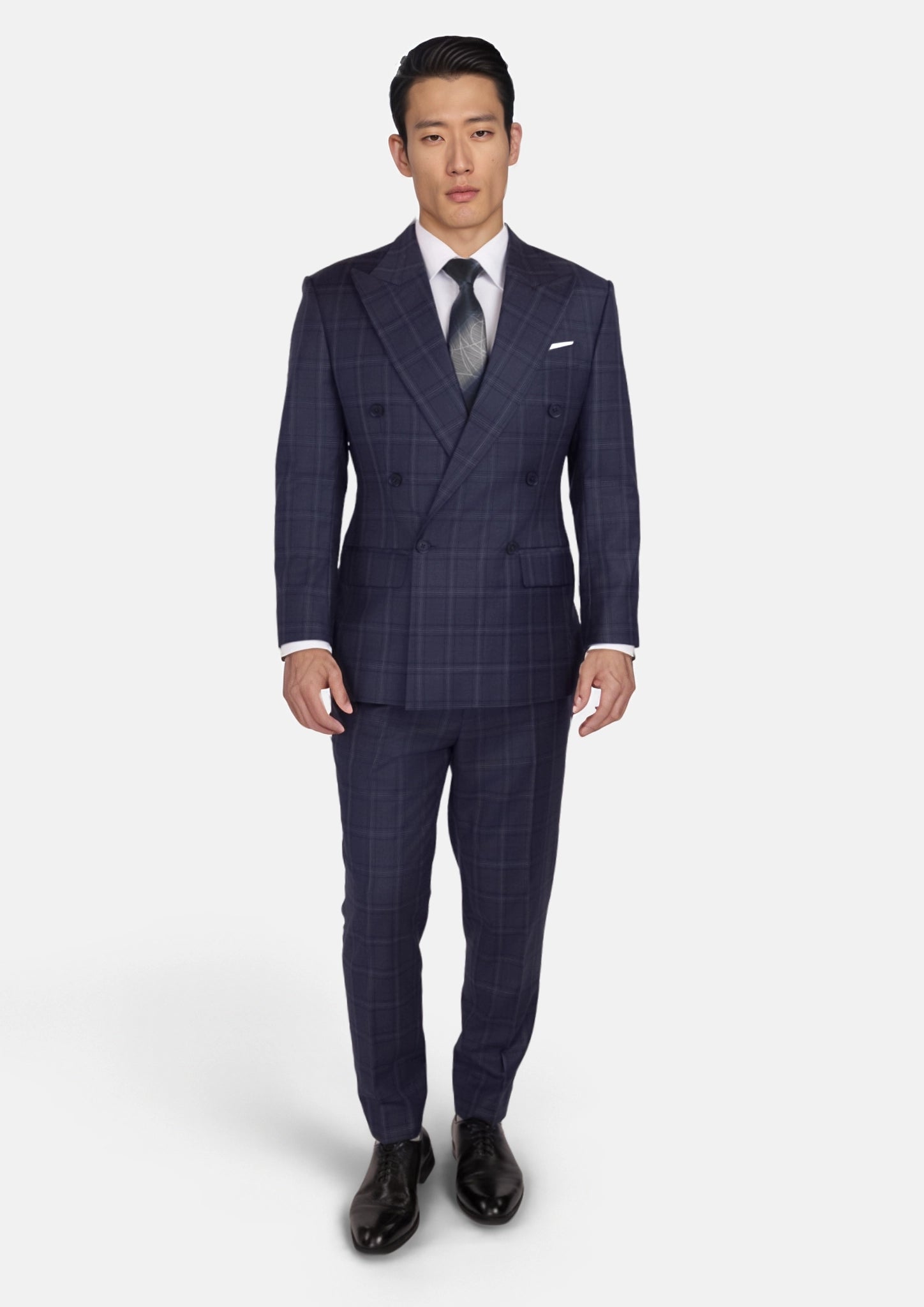 British Navy Checked Rockafeller Suit