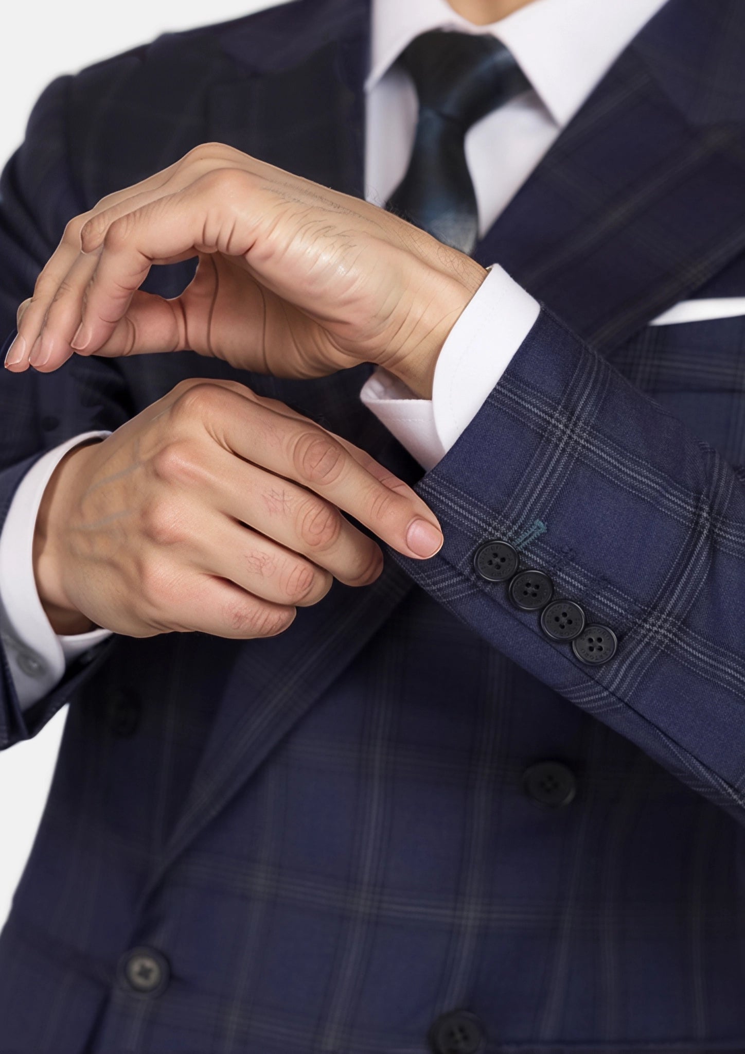 British Navy Checked Rockafeller Suit