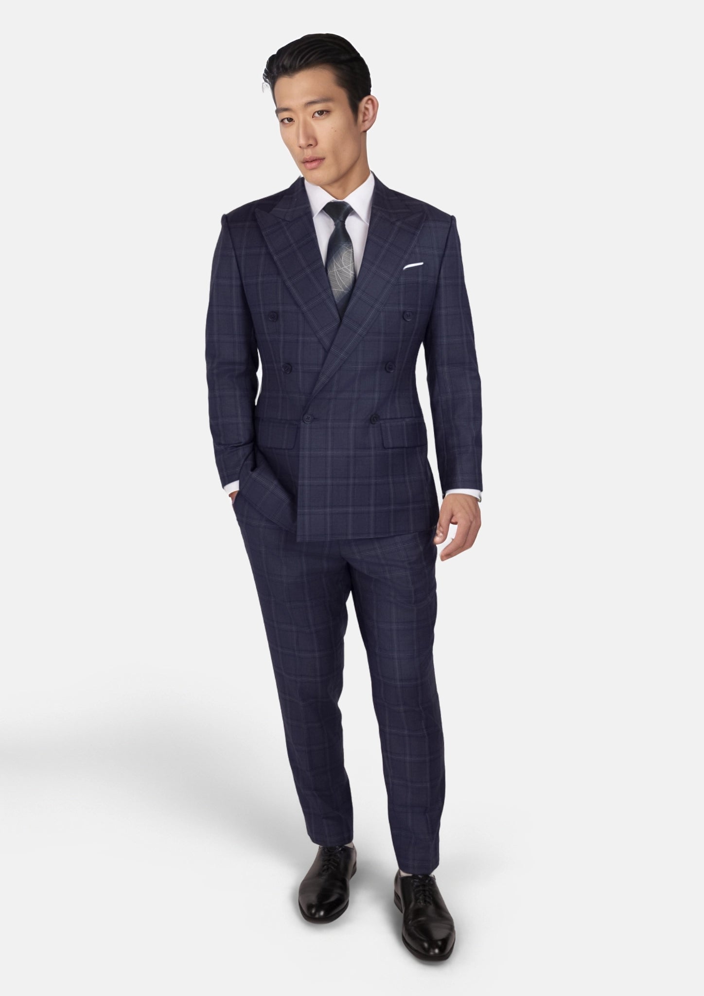 British Navy Checked Rockafeller Suit