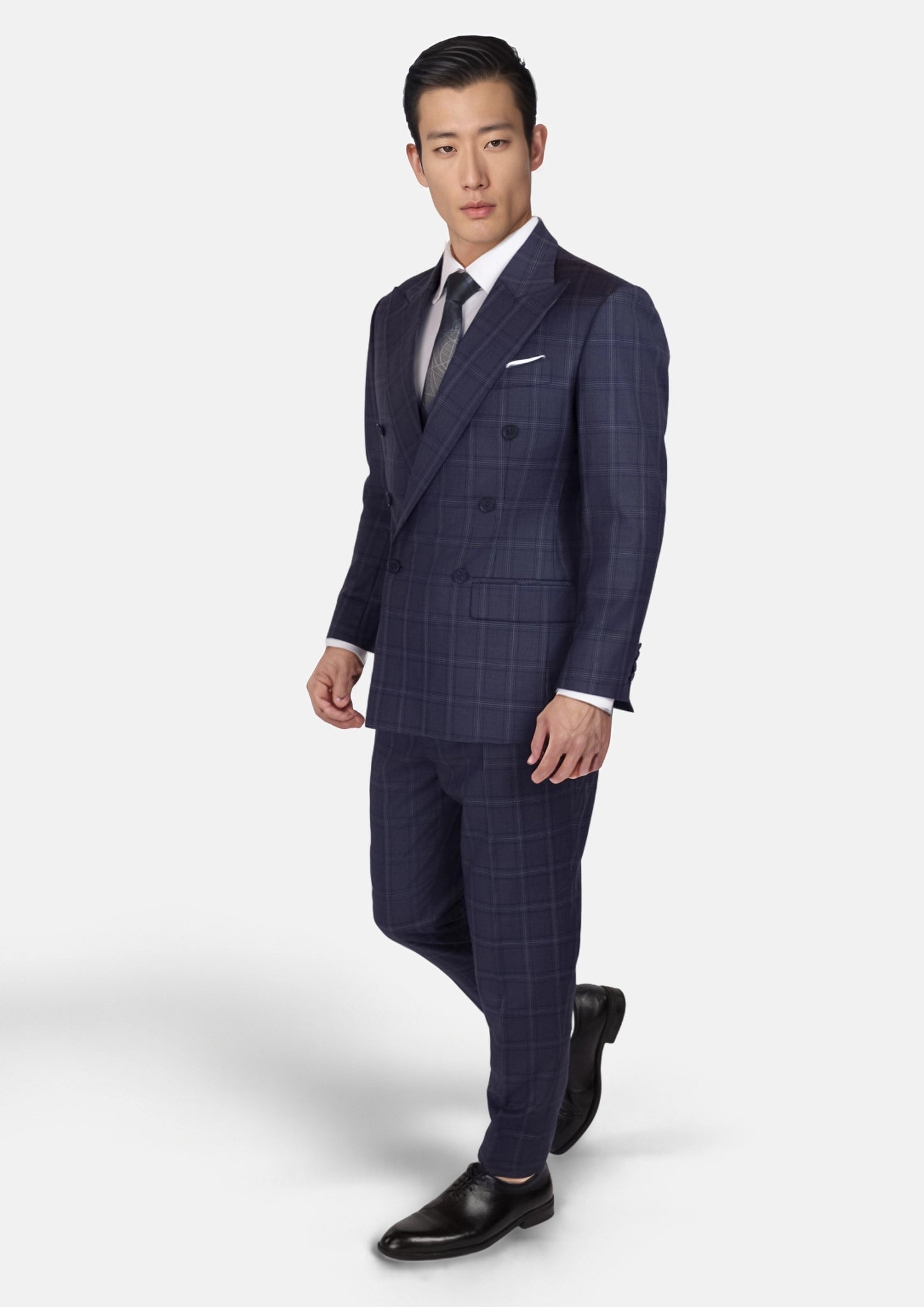 British Navy Checked Rockafeller Suit