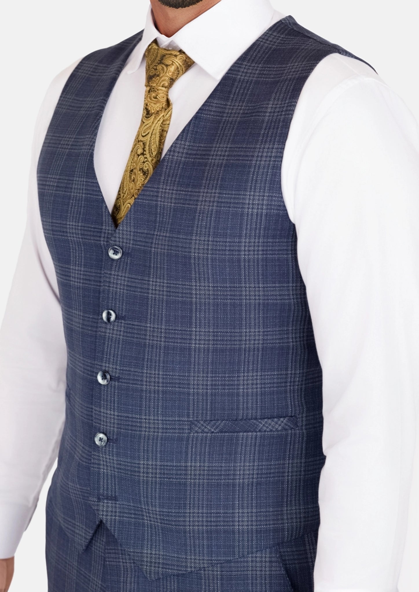 Admiral Navy Checked Vest