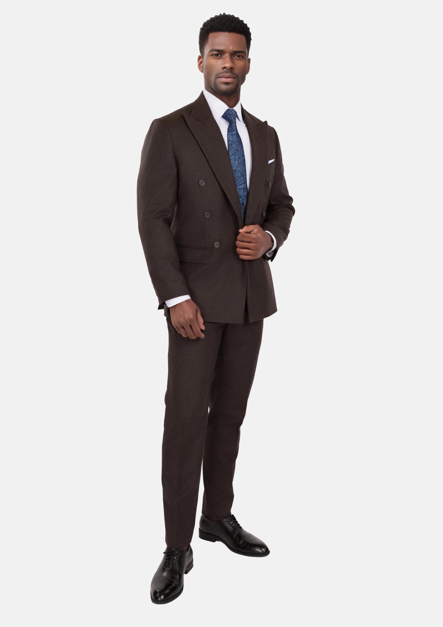 Chocolate Brown Flannel Rockafeller Suit