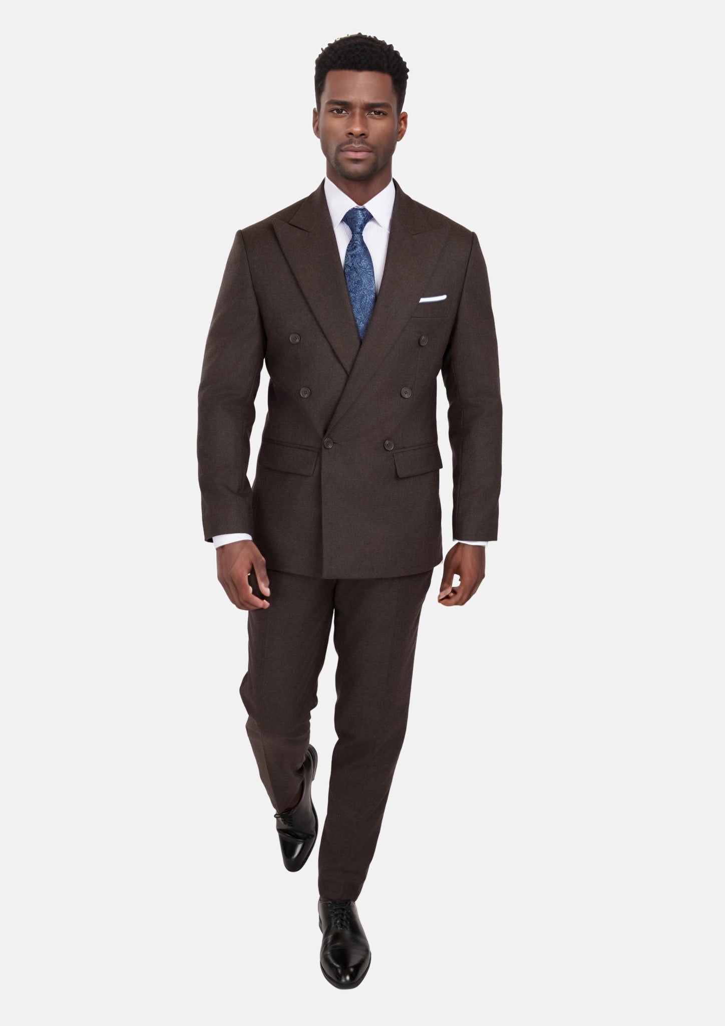 Chocolate Brown Flannel Rockafeller Suit