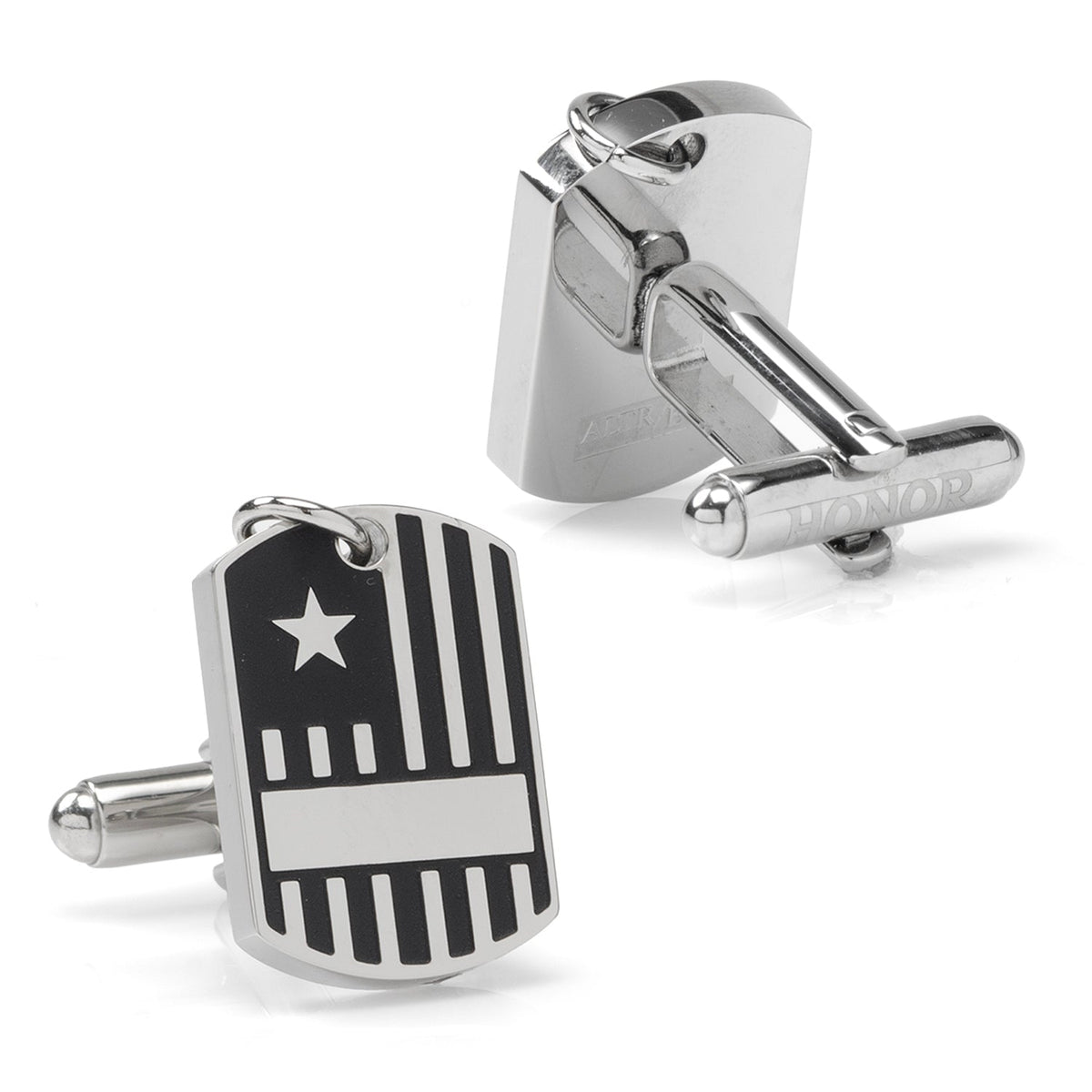 Antique Silver Military Tag Cufflinks624