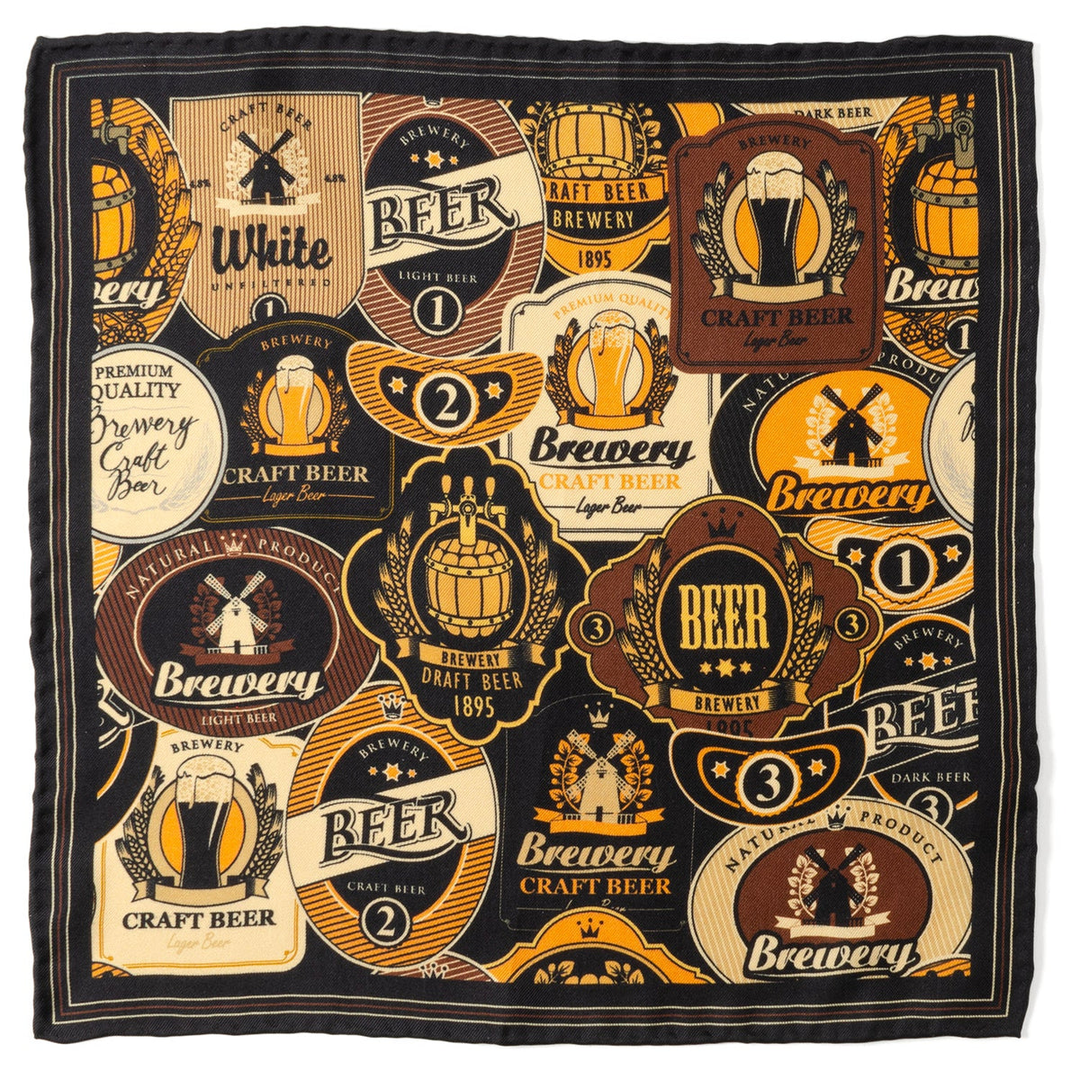 Beer Aficionado Black Multi Pocket Square63
