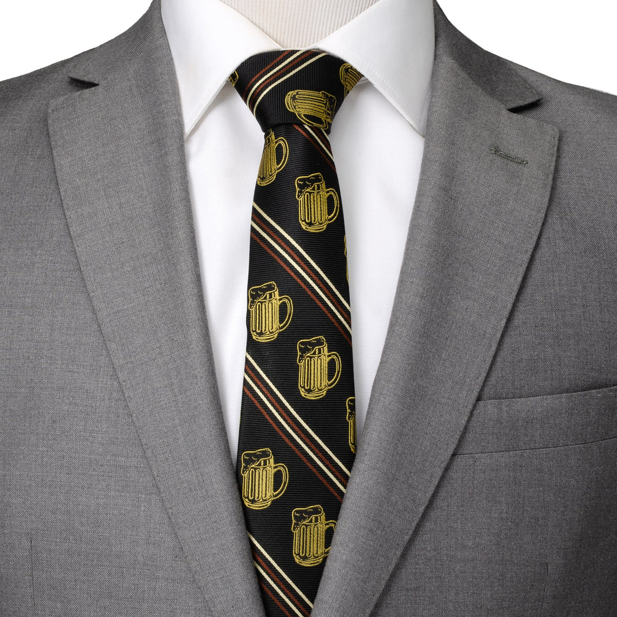 Beer Aficionado Black Striped Mens Tie107