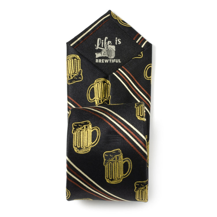 Beer Aficionado Black Striped Mens Tie950