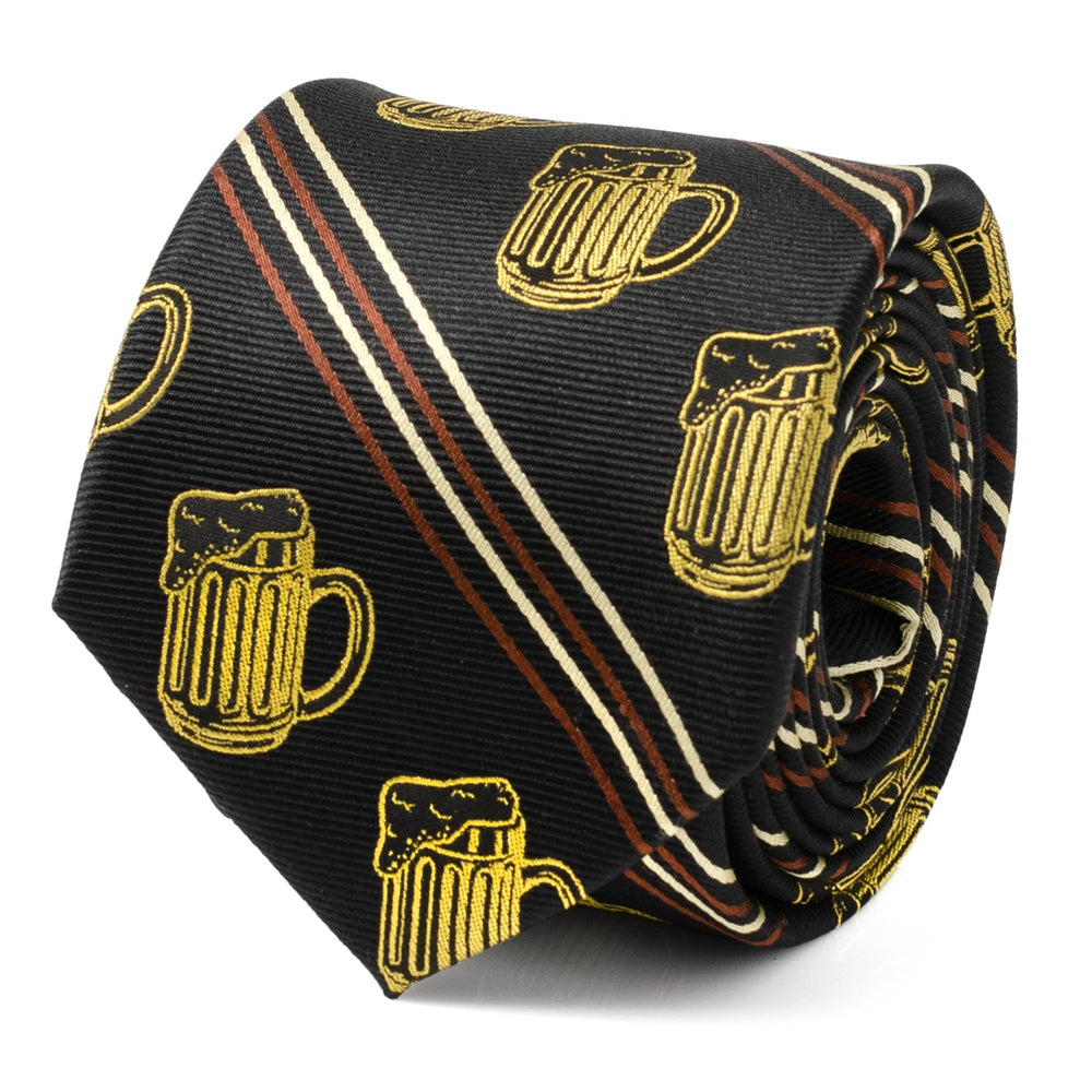 Beer Aficionado Black Striped Mens Tie661