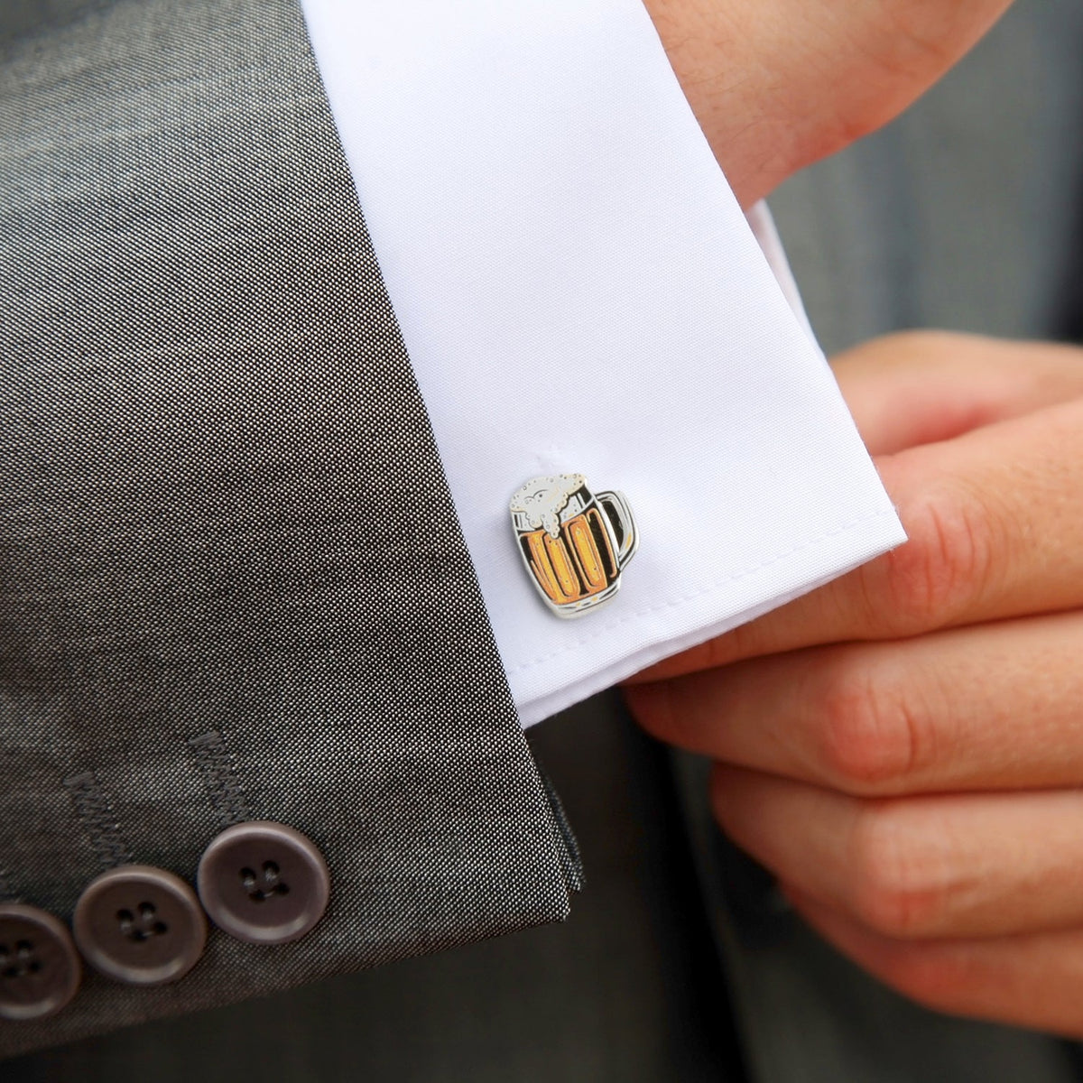 Beer Hidden Message Silver Cufflinks333