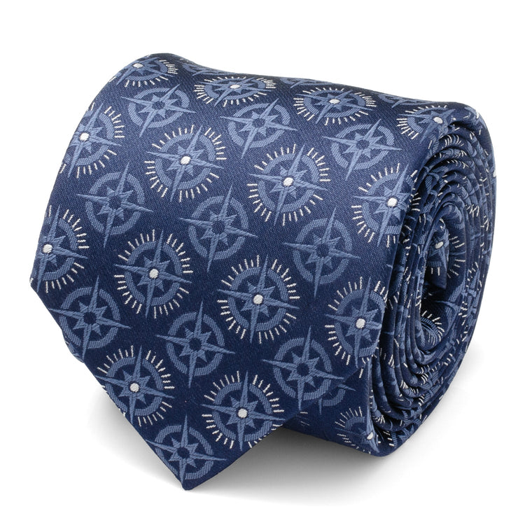 Compass Hidden Message Navy Blue Men's Tie196