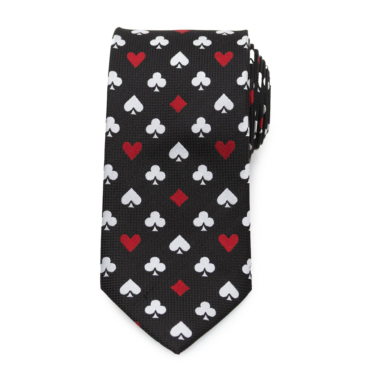 Card Suits Vegas Hidden Message Black Men's Tie886
