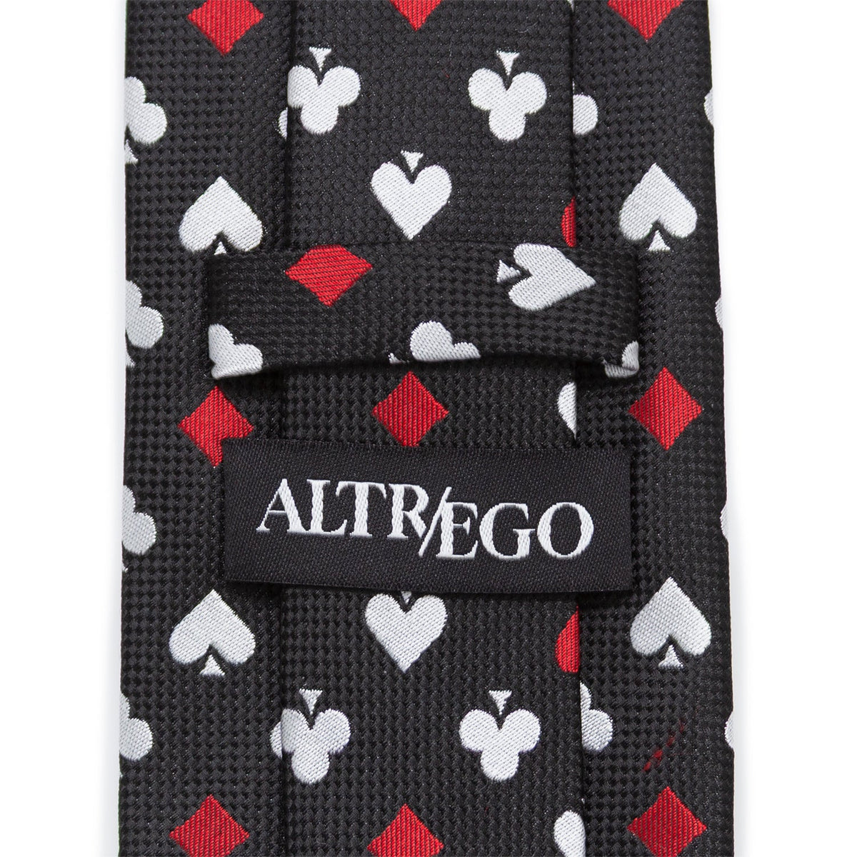 Card Suits Vegas Hidden Message Black Men's Tie440