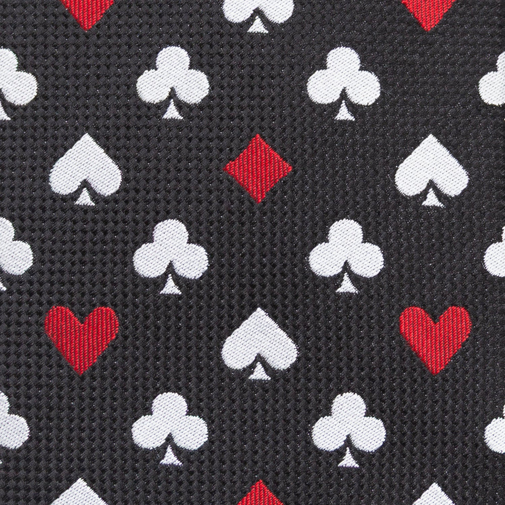 Card Suits Vegas Hidden Message Black Men's Tie738